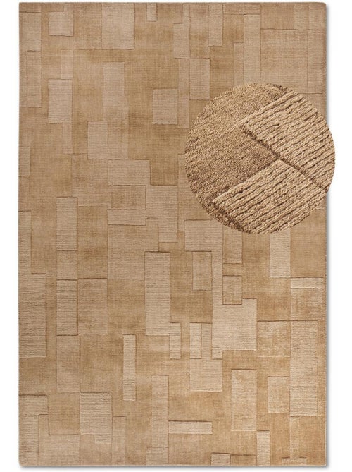 Tapis salon, motif géométrique authentique, wilhelmine, tissé main - Kiabi