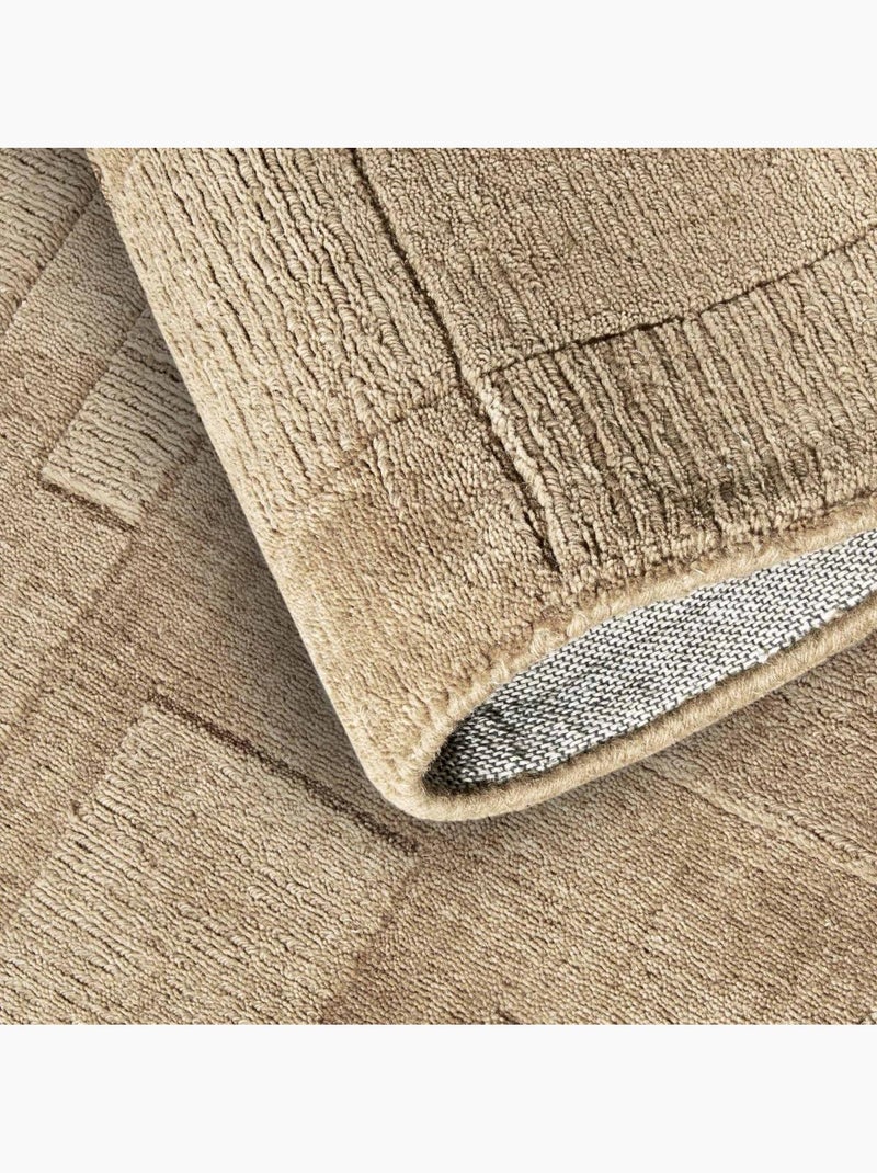 Tapis salon, motif géométrique authentique, wilhelmine, tissé main Beige - Kiabi