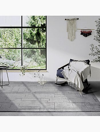 Tapis salon, motif géométrique authentique, wilhelmine, tissé main