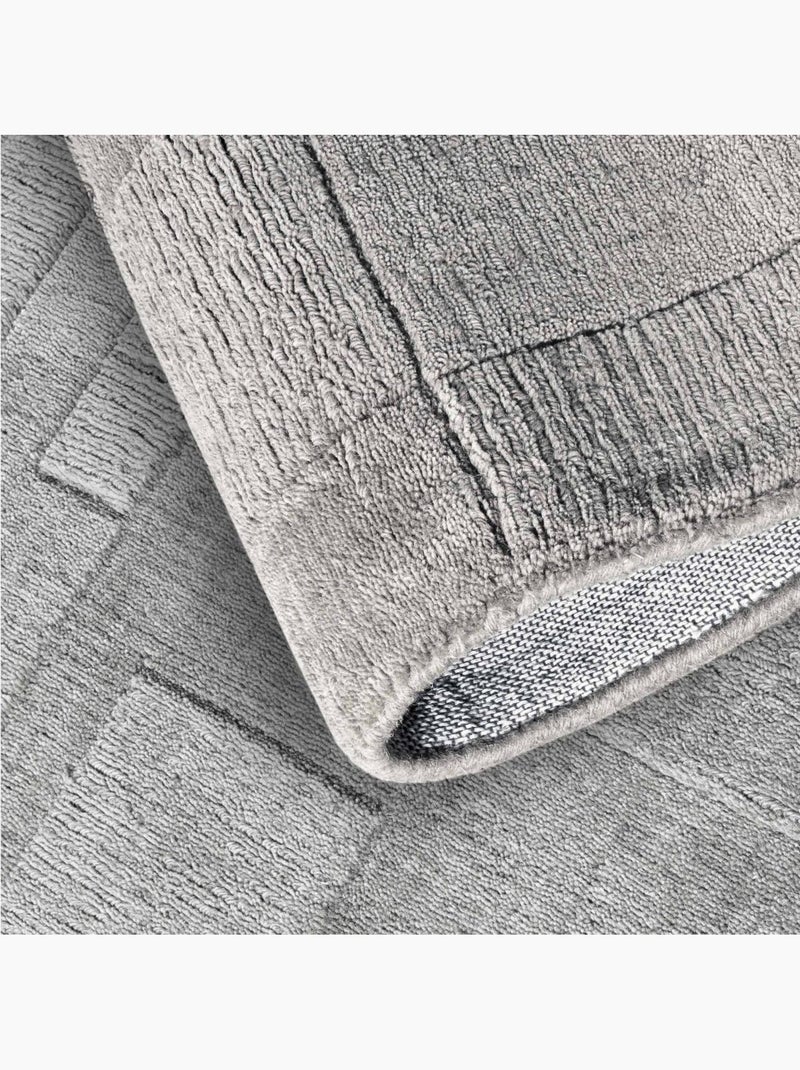 Tapis salon, motif géométrique authentique, wilhelmine, tissé main Gris - Kiabi