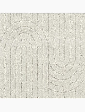 Tapis salon, motif géométrique en relief, poil ras, lyn9 arc