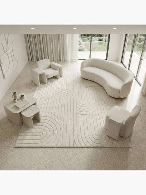 Tapis salon, motif géométrique en relief, poil ras, lyn9 arc - Kiabi Tapis salon, motif géométrique en relief, poil ras, lyn9 arc - Kiabi