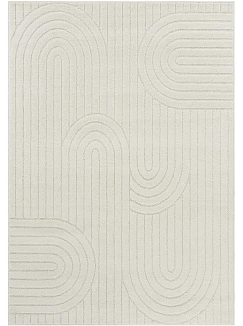 Tapis salon, motif géométrique en relief, poil ras, lyn9 arc - Kiabi Tapis salon, motif géométrique en relief, poil ras, lyn9 arc - Kiabi