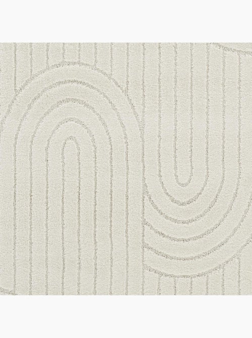 Tapis salon, motif géométrique en relief, poil ras, lyn9 arc - Kiabi Tapis salon, motif géométrique en relief, poil ras, lyn9 arc - Kiabi