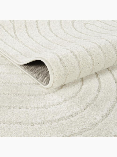 Tapis salon, motif géométrique en relief, poil ras, lyn9 arc - Kiabi Tapis salon, motif géométrique en relief, poil ras, lyn9 arc - Kiabi