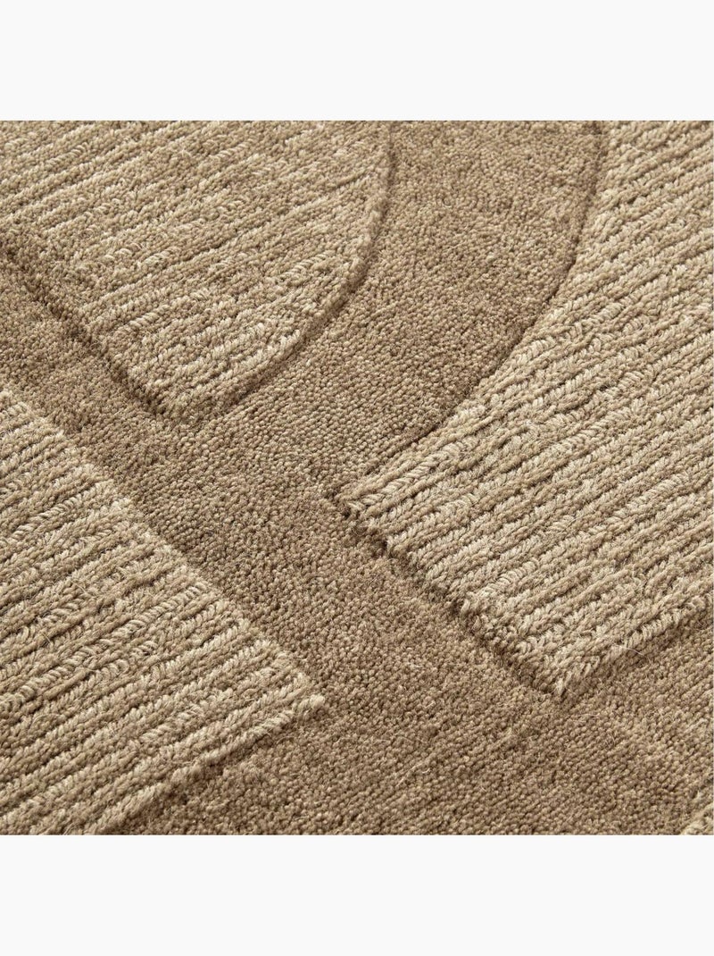 Tapis salon motif géométrique, laine tissée main, alexis authentique Beige - Kiabi