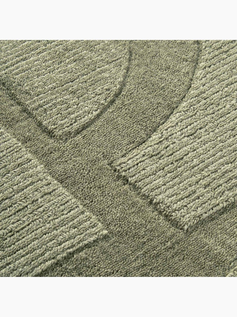 Tapis salon motif géométrique, laine tissée main, alexis authentique Vert - Kiabi