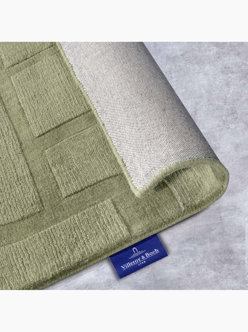 Tapis salon motif géométrique, laine tissée main, alexis authentique Vert - Kiabi