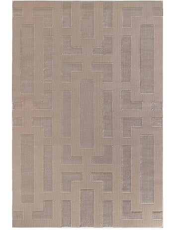 Tapis salon, motif géométrique relief texturé, onyx, design raffiné