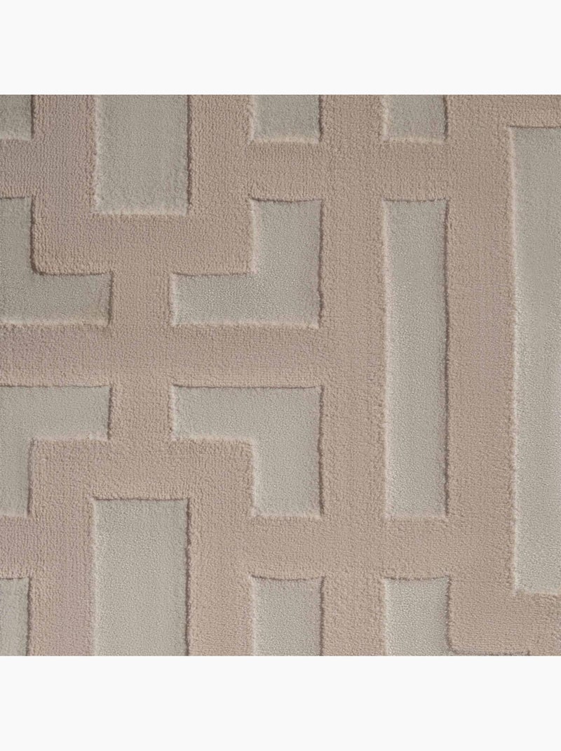 Tapis salon, motif géométrique relief texturé, onyx, design raffiné Beige - Kiabi