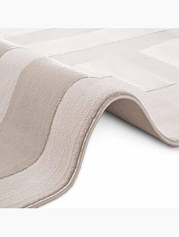 Tapis salon, motif géométrique relief texturé, onyx, design raffiné