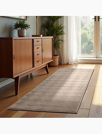 Tapis salon tourmaline, motif géométrique
