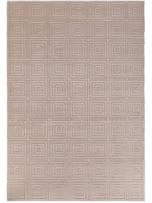 Tapis salon, motif géométrique relief, tourmaline, chaleureux - Kiabi