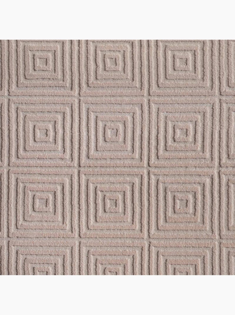 Tapis salon, motif géométrique relief, tourmaline, chaleureux Beige - Kiabi