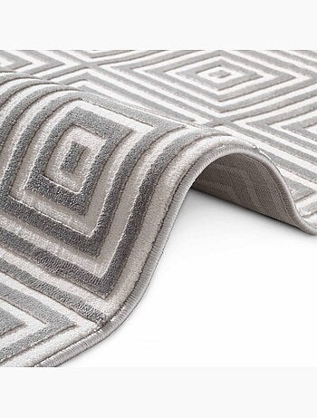 Tapis salon tourmaline, motif géométrique