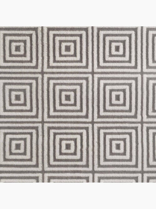 Tapis salon, motif géométrique relief, tourmaline, chaleureux - Kiabi