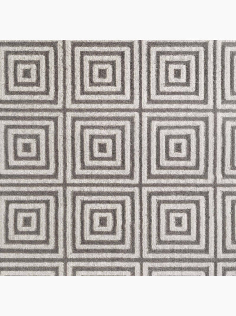 Tapis salon, motif géométrique relief, tourmaline, chaleureux Gris - Kiabi