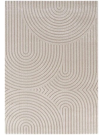 Tapis salon, motif géométrique, texture relief, panglao 1 chaleureux