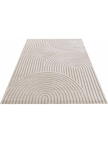 Tapis salon, motif géométrique, texture relief, panglao 1 chaleureux