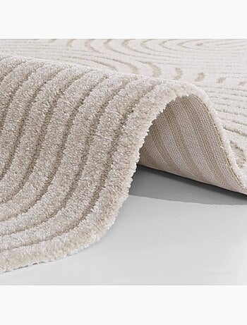 Tapis salon, motif géométrique, texture relief, panglao 1 chaleureux