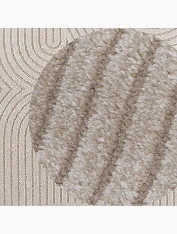 Tapis salon, motif géométrique, texture relief, panglao 1 chaleureux