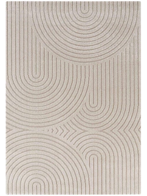 Tapis salon, motif géométrique, texture relief, panglao 1 chaleureux - Kiabi