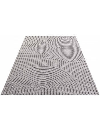 Tapis salon, motif géométrique, texture relief, panglao 1 chaleureux