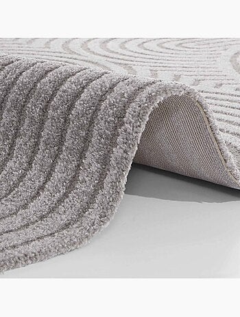 Tapis salon, motif géométrique, texture relief, panglao 1 chaleureux