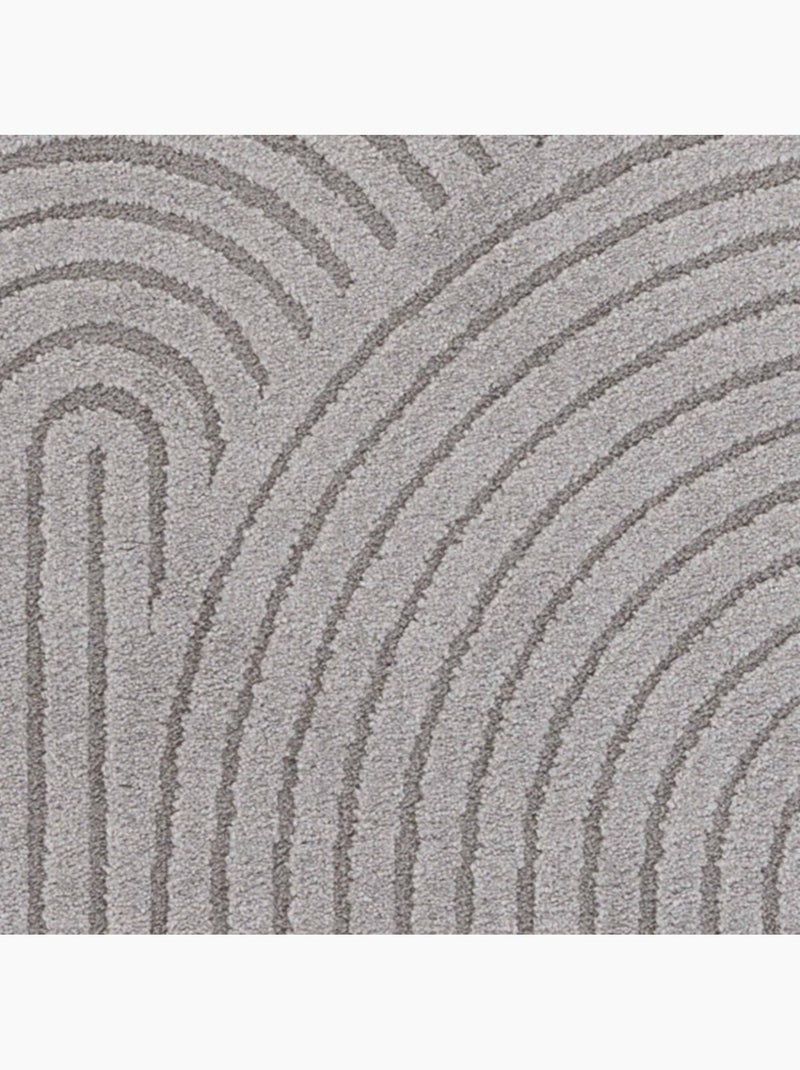 Tapis salon, motif géométrique, texture relief, panglao 1 chaleureux Gris - Kiabi