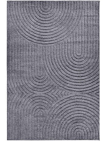 Tapis salon, motif géométrique, texture relief, panglao chaleureux