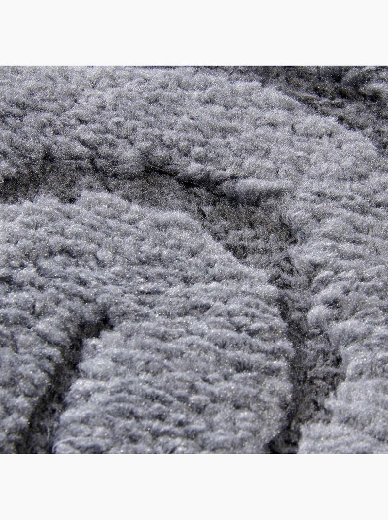 Tapis salon, motif géométrique, texture relief, panglao chaleureux Argent - Kiabi