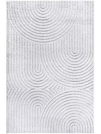 Tapis salon, motif géométrique, texture relief, panglao chaleureux