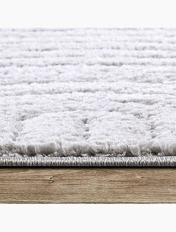 Tapis salon, motif géométrique, texture relief, panglao chaleureux