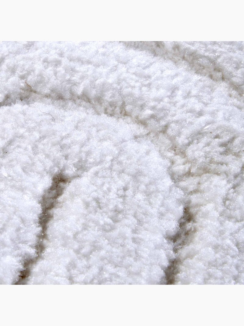 Tapis salon, motif géométrique, texture relief, panglao chaleureux Blanc - Kiabi