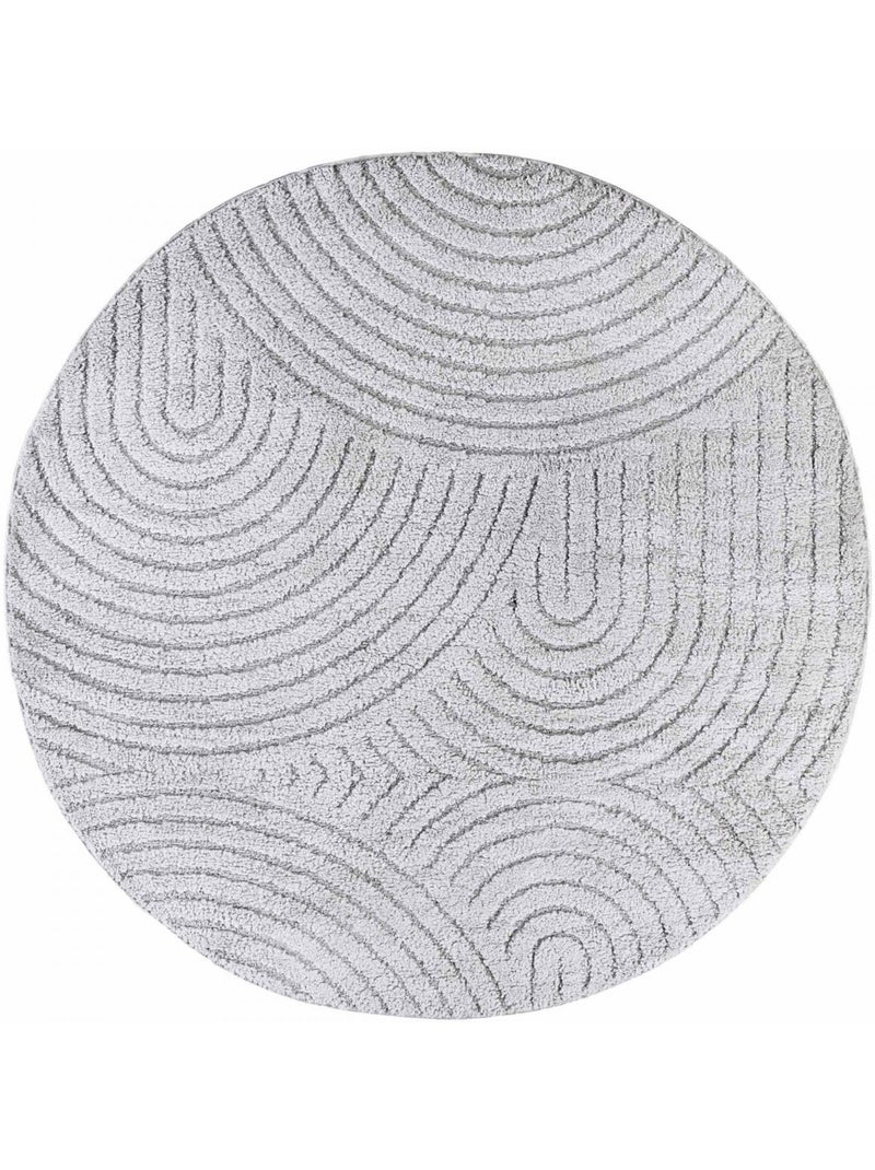 Tapis salon, motif géométrique, texture relief, panglao chaleureux Ecru - Kiabi