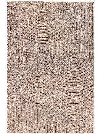 Tapis salon, motif géométrique, texture relief, panglao chaleureux