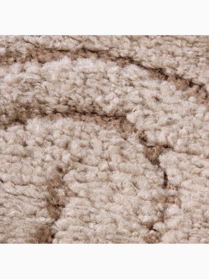 Tapis salon, motif géométrique, texture relief, panglao chaleureux Marron - Kiabi
