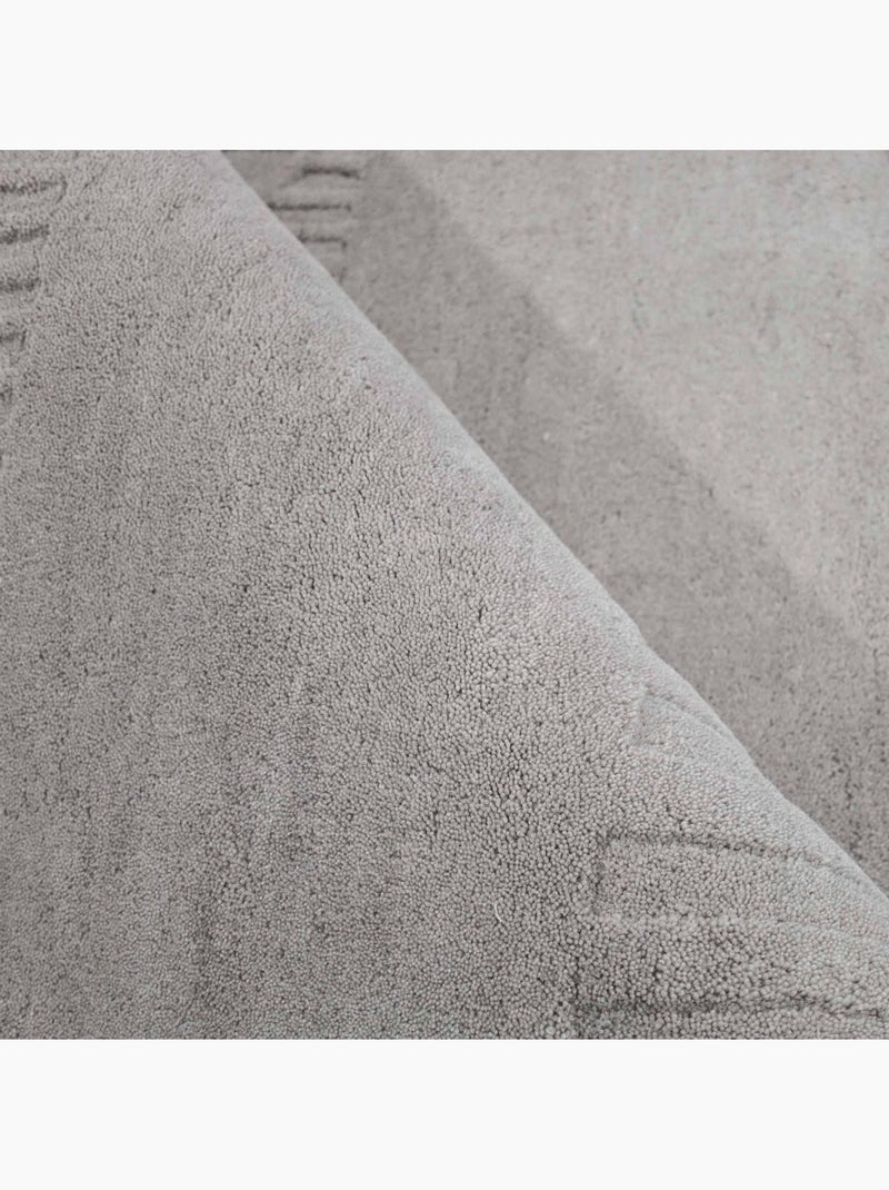 Tapis salon motif géométrique, tufté main en laine, azua, confort Gris - Kiabi