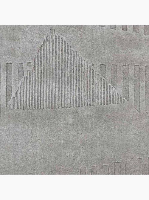 Tapis salon motif géométrique, tufté main en laine, azua, confort - Kiabi