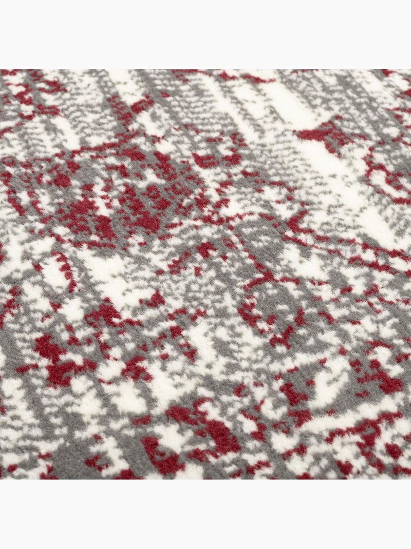 Tapis salon motif oriental vintage, ornements délicats, lyn1 vint Rouge - Kiabi