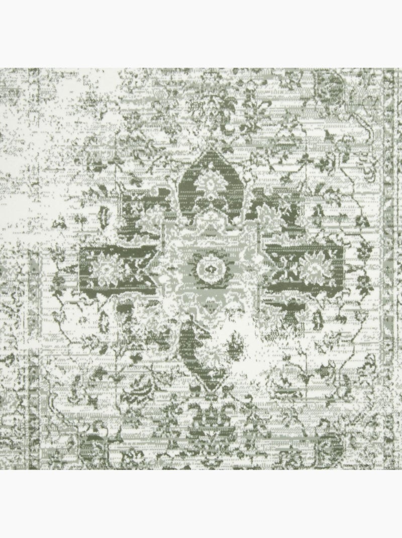 Tapis salon motif oriental vintage, ornements délicats, lyn1 vint Vert - Kiabi