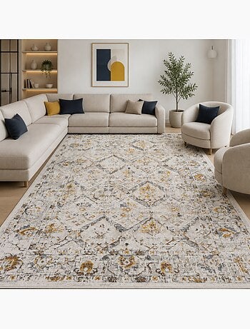 Tapis salon, motif rétro-vintage en relief, style chaleureux lyn51 aurav