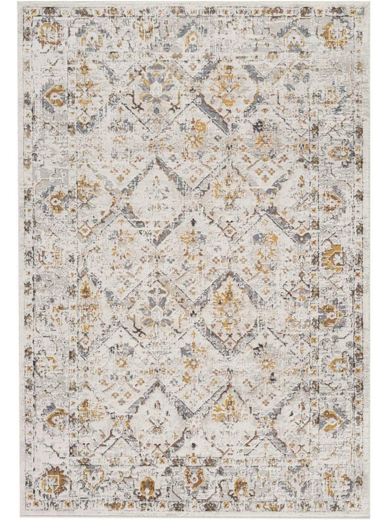 Tapis salon, motif rétro-vintage en relief, style chaleureux lyn51 aurav Beige - Kiabi