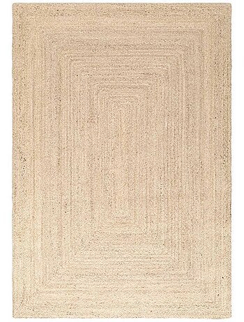 Tapis pour une chambre ou une entrée motif simple, jute l tissé main, design chaleureux