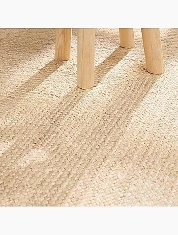 Tapis pour une chambre ou une entrée motif simple, jute l tissé main, design chaleureux