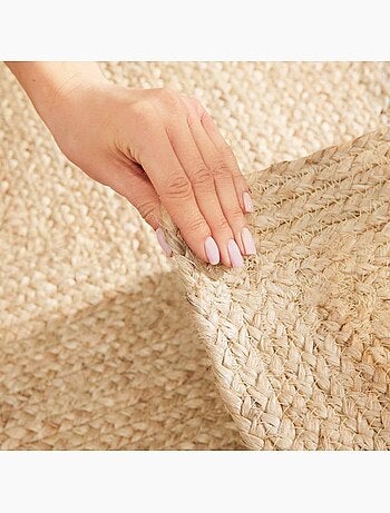 Tapis pour une chambre ou une entrée motif simple, jute l tissé main, design chaleureux