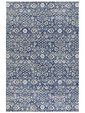 Tapis salon nature floral, structure tissée plate, ernest, confort