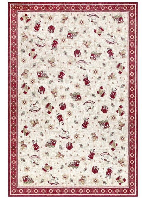 Tapis salon ou enfant noel 1, tapis kilim fin et original - Kiabi