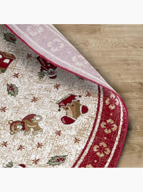 Tapis salon ou enfant noel 1, tapis kilim fin et original - Kiabi
