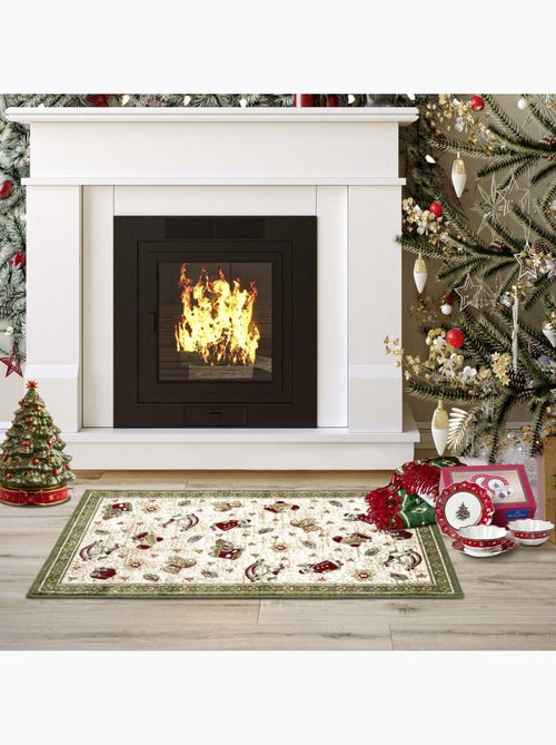 Tapis salon ou enfant noel 1, tapis kilim fin et original - Kiabi